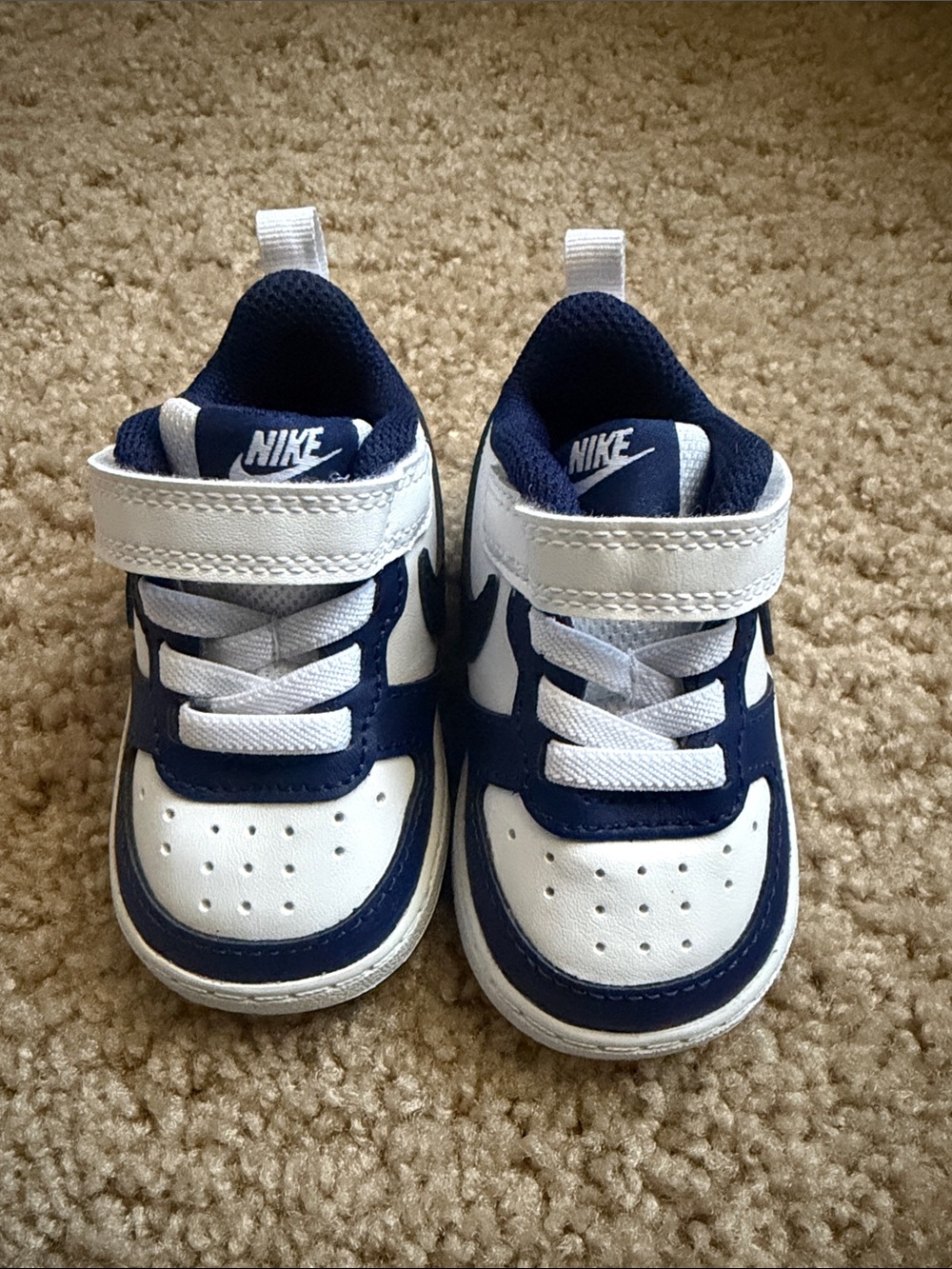 Nike Baby White and Navy Sneakers